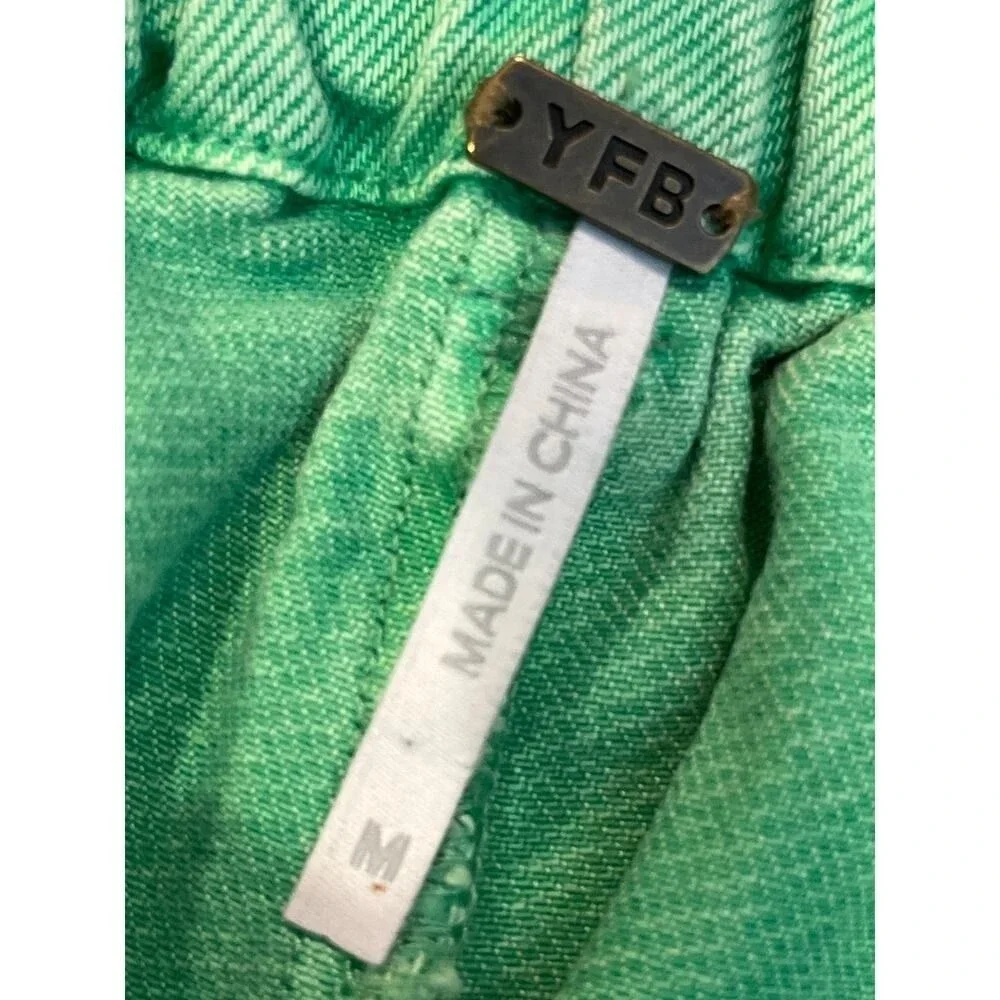 YFBF‎ Green Cargo Pants Utility Streetwear Y2K Relaxed Fit Medium
